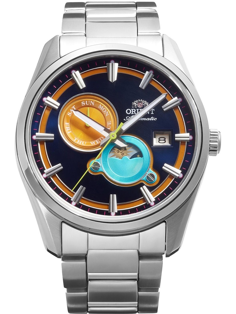 Orient RA-AK0316L30B Herren Stretto Sun & Moon Automatik 42mm 5ATM