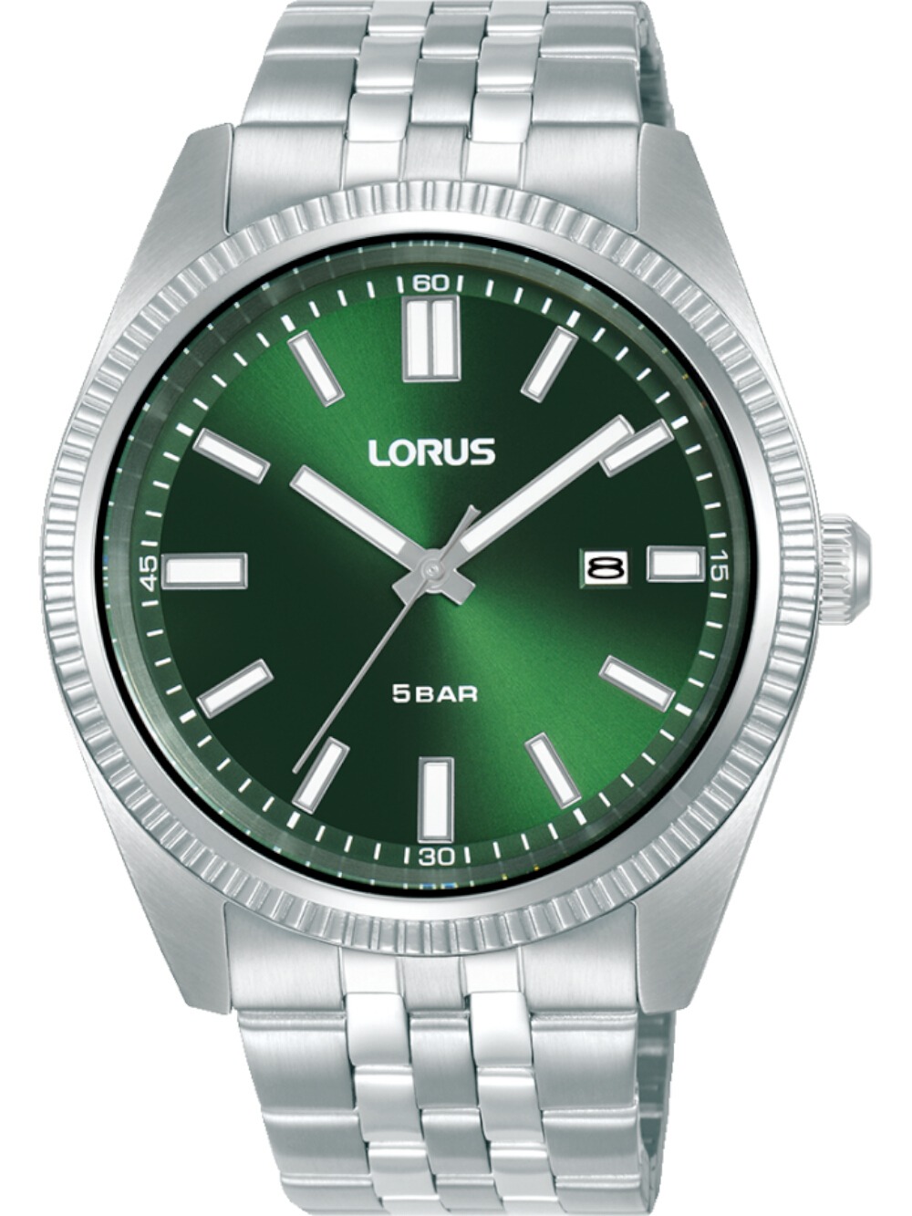4894138360459 - Quarzuhr LORUS Armbanduhren silberfarben (silberfarben grün) Damen Quarzuhren Armbanduhr Herrenuhr Damenuhr Datum Edelstahlarmband