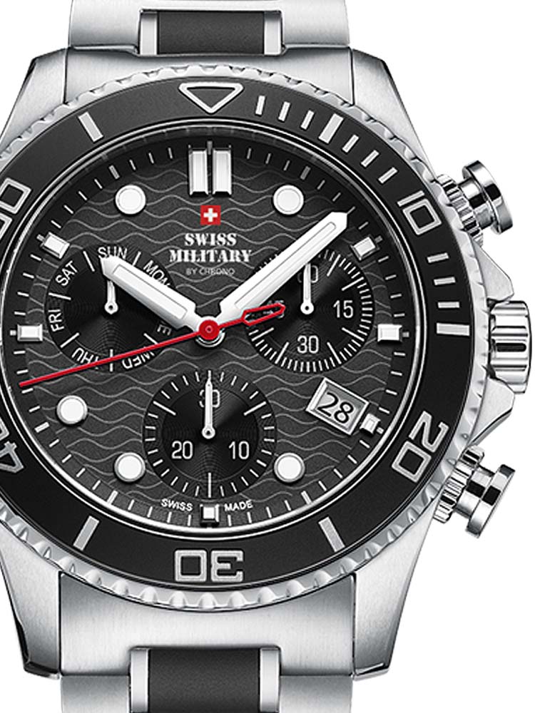 7630019125802 - Swiss Military SM3405101 Chronograph Herrenuhr 46mm 10ATM 7630019125802 - Swiss Military SM3405101 Chronograph Herrenuhr 46mm 10ATM