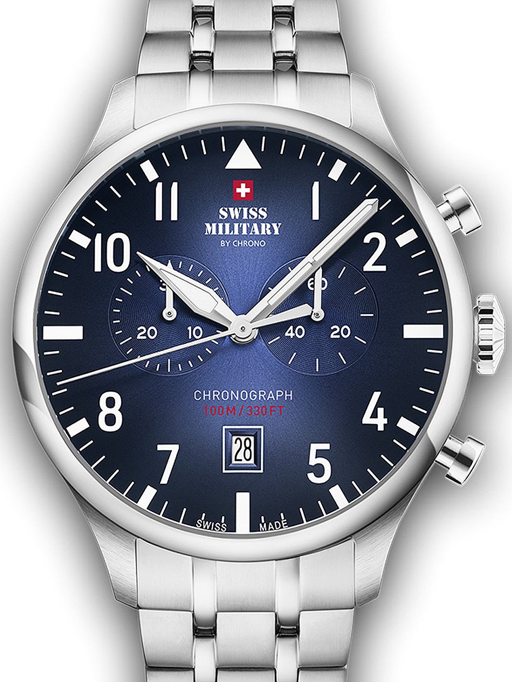 7630019156127 - Swiss Military SM3409803 Vintage Chronograph Herrenuhr 43mm 10ATM 7630019156127 - Swiss Military SM3409803 Vintage Chronograph Herrenuhr 43mm 10ATM