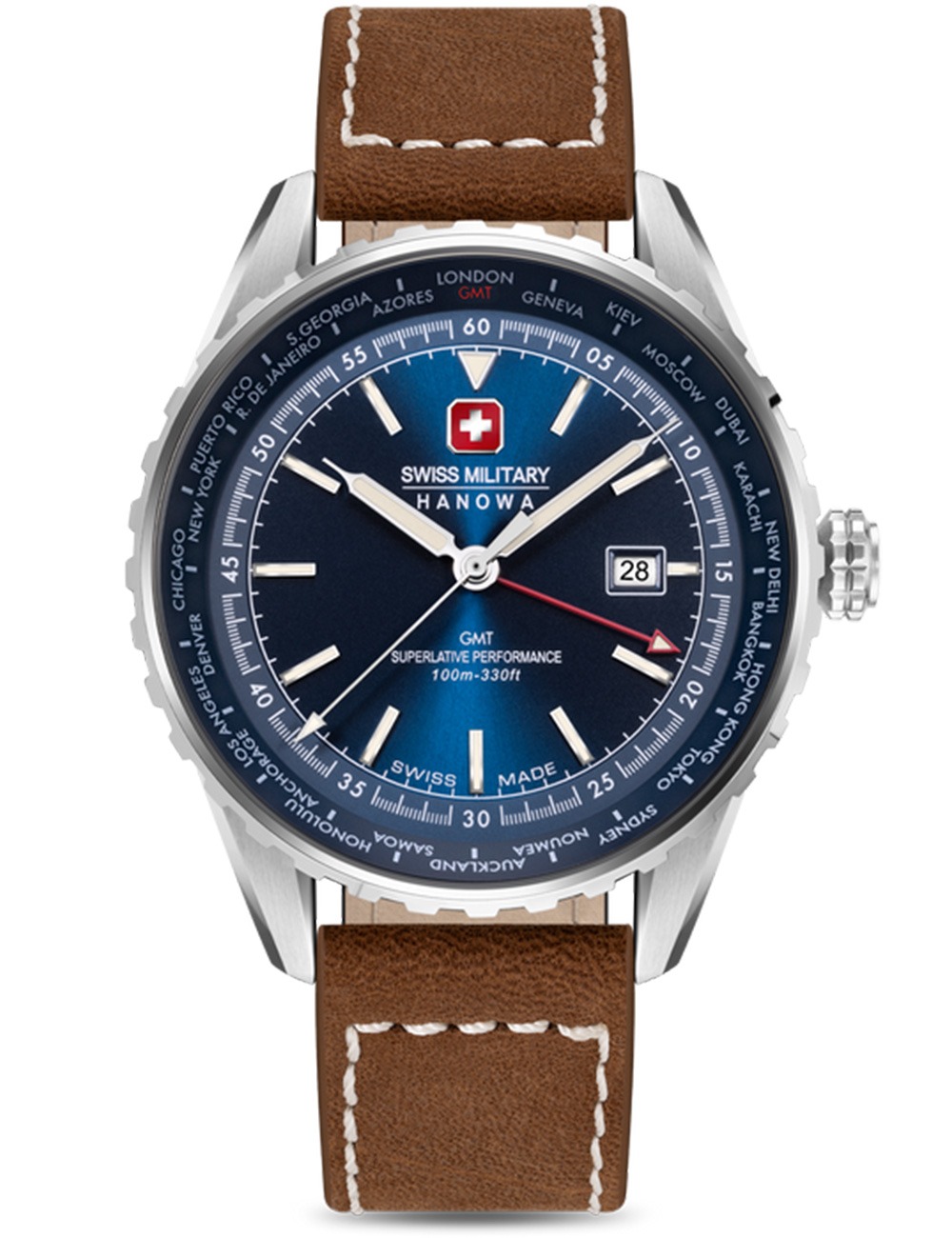 Swiss Military Hanowa SMWGB0003202 Herrenuhr Afterburn GMT 44mm 10ATM