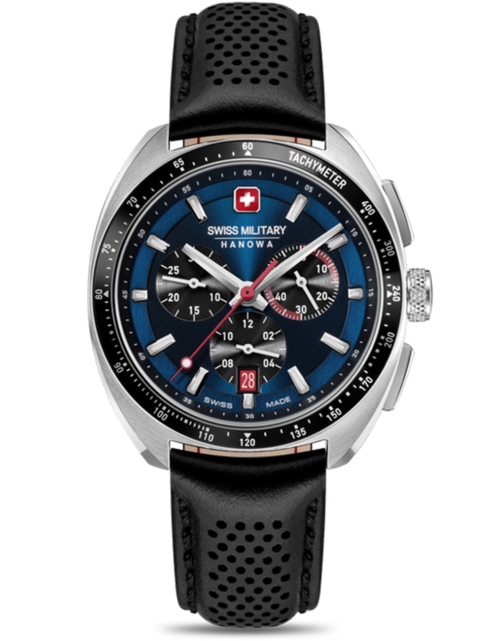 7620958011502 - Mens Chronograph Watches Leather Stainless Steel Blue Black 42mm Herrenuhr Armbanduhr Chronograph Swiss Made