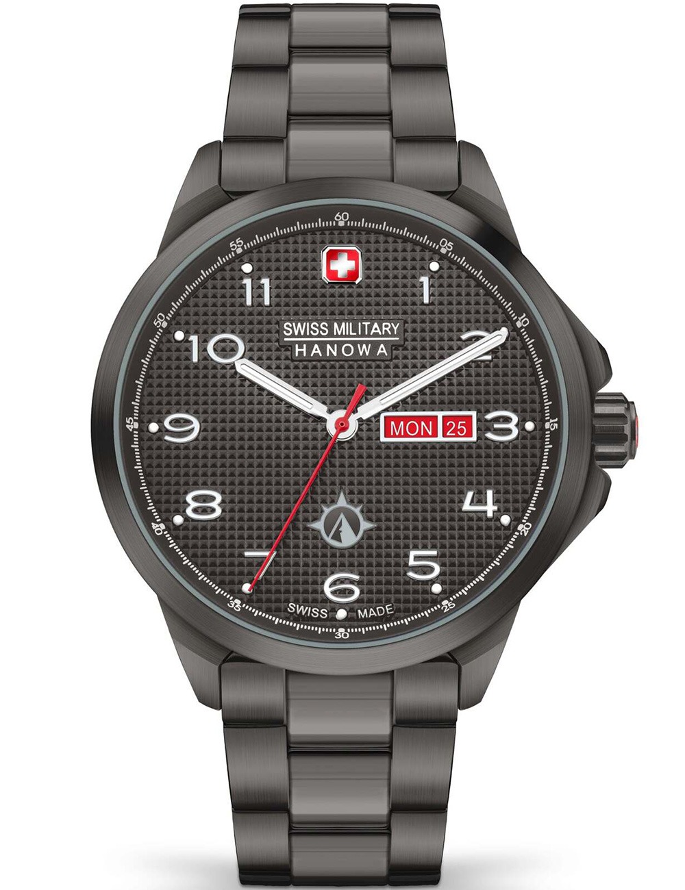 7620958005853 - Unisex Wristwatch Black 42mm Stainless Steel Herren Armbanduhr Chronograph Datum Analog Quarz