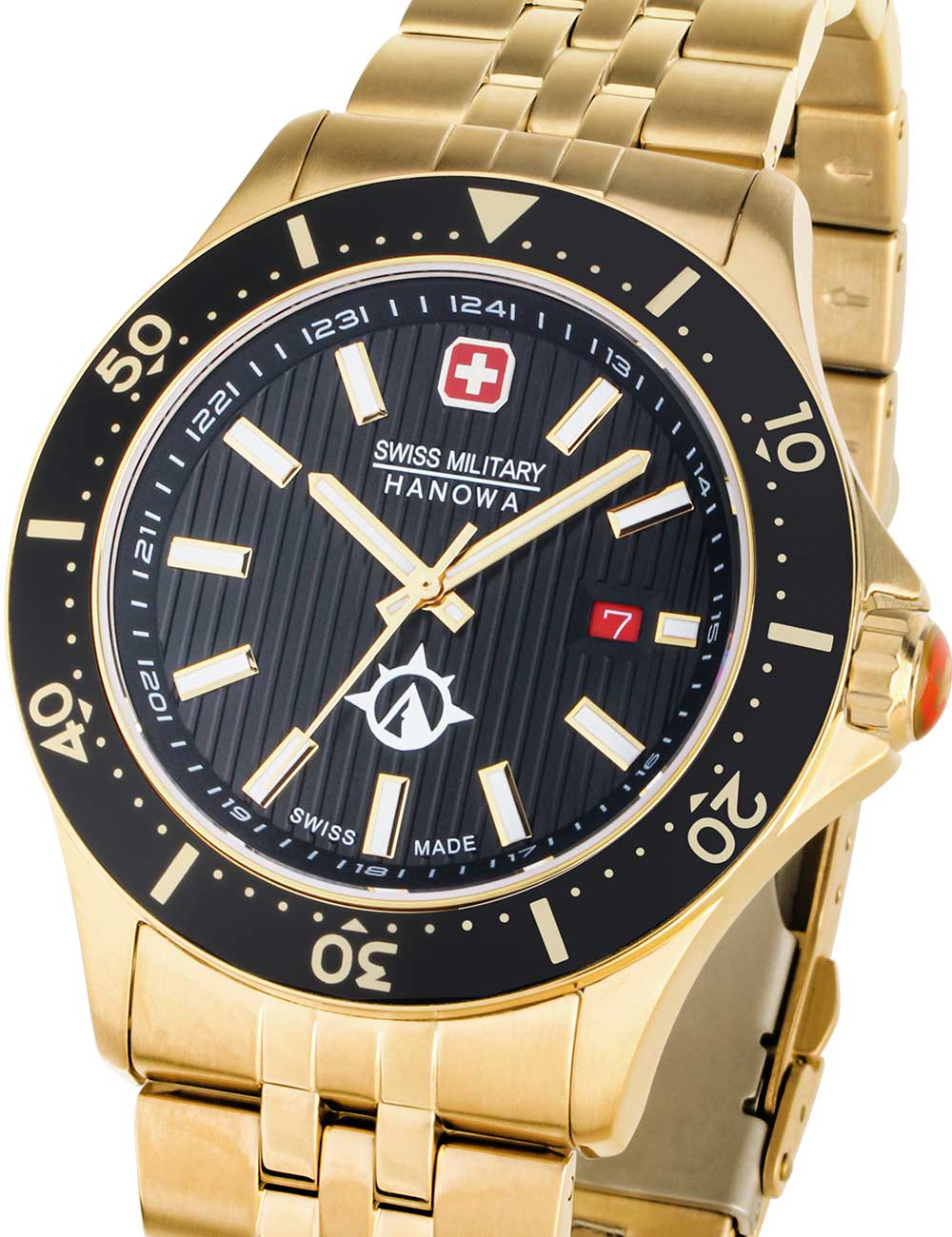 7620958005921 - Herren Armbanduhr Gold Schwarz 42mm Edelstahl - Swiss Military Uhr Herrenuhr Armbanduhr Uhr Uhren 7620958005921 - Herren Armbanduhr Gold Schwarz 42mm Edelstahl - Swiss Military Uhr Herrenuhr Armbanduhr Uhr Uhren