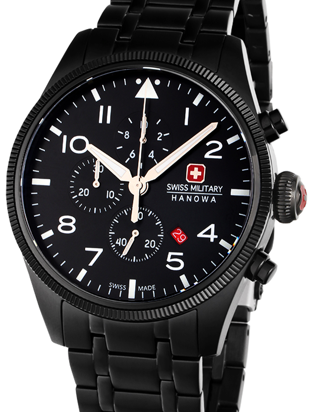 7620958007895 - Herren Chronograph Uhr Thunderbolt Schwarz 42 mm Edelstahl Armbanduhr Herrenuhr Chronographen 7620958007895 - Herren Chronograph Uhr Thunderbolt Schwarz 42 mm Edelstahl Armbanduhr Herrenuhr Chronographen