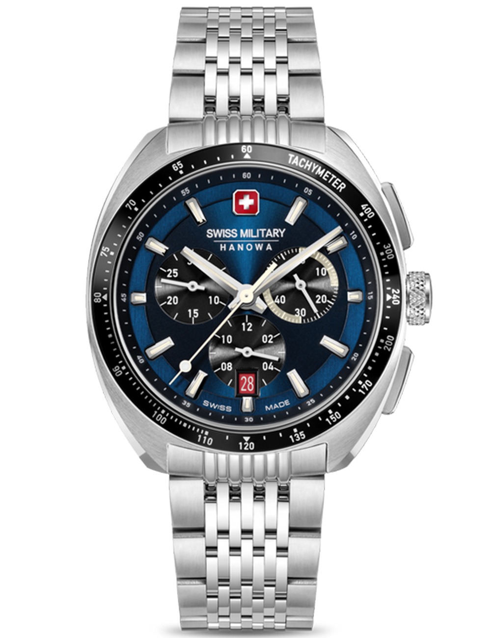 7620958011526 - Mens Wristwatch Blue Stainless Steel 42mm Chronograph Herren Armbanduhr Analog Quarz Leder Armband