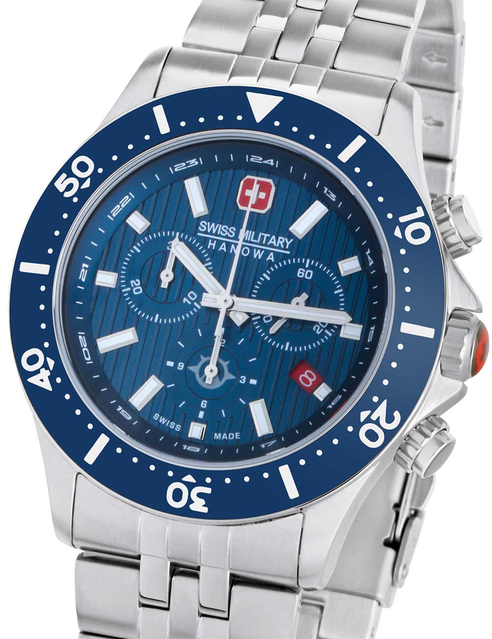 7620958005952 - FLAGSHIP X CHRONO Herren Chronograph Uhr Blau 42mm Edelstahl Armbanduhr - Swiss Made 7620958005952 - FLAGSHIP X CHRONO Herren Chronograph Uhr Blau 42mm Edelstahl Armbanduhr - Swiss Made