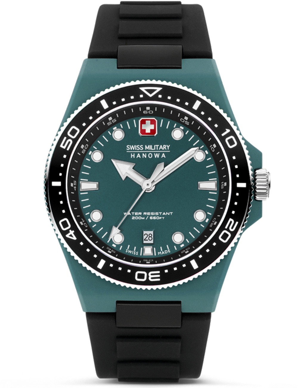 7620958011366 - Unisex Analog Armbanduhr Grün Schwarz 42mm Edelstahl Silikon Swiss Made Herrenuhren Uhren Damenuhren
