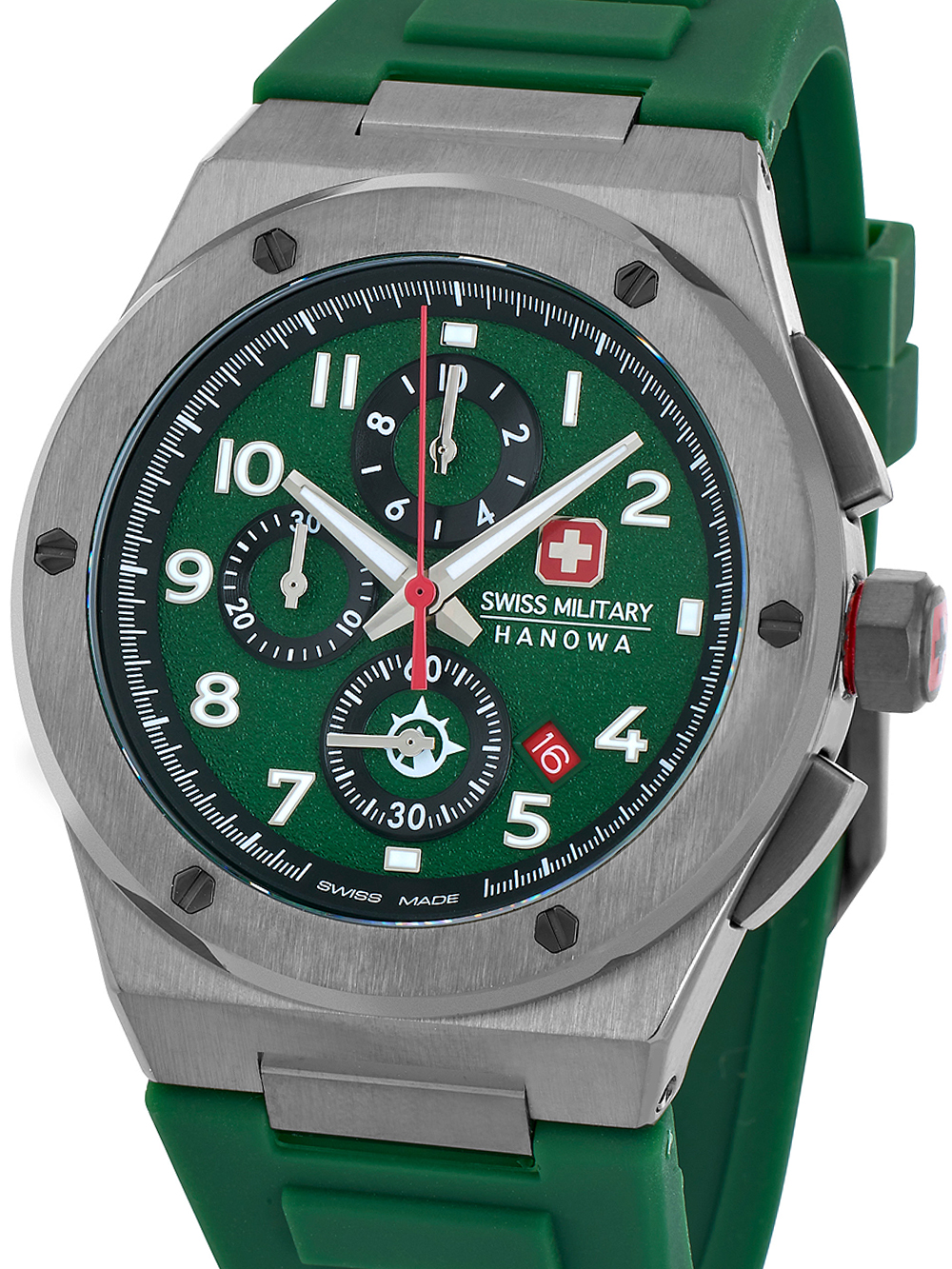 7620958006980 - Mens Chronograph Watch Green Silicone 42mm Herrenuhr Armbanduhr Chronograph Herren Armbanduhr 7620958006980 - Mens Chronograph Watch Green Silicone 42mm Herrenuhr Armbanduhr Chronograph Herren Armbanduhr
