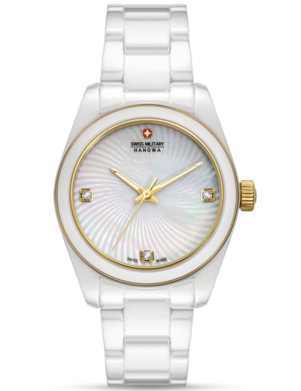 7620958012769 - Damen Armbanduhr Analog Ceramic White Gold 38mm - Schweizer Uhr Handgelenk Uhrzeit