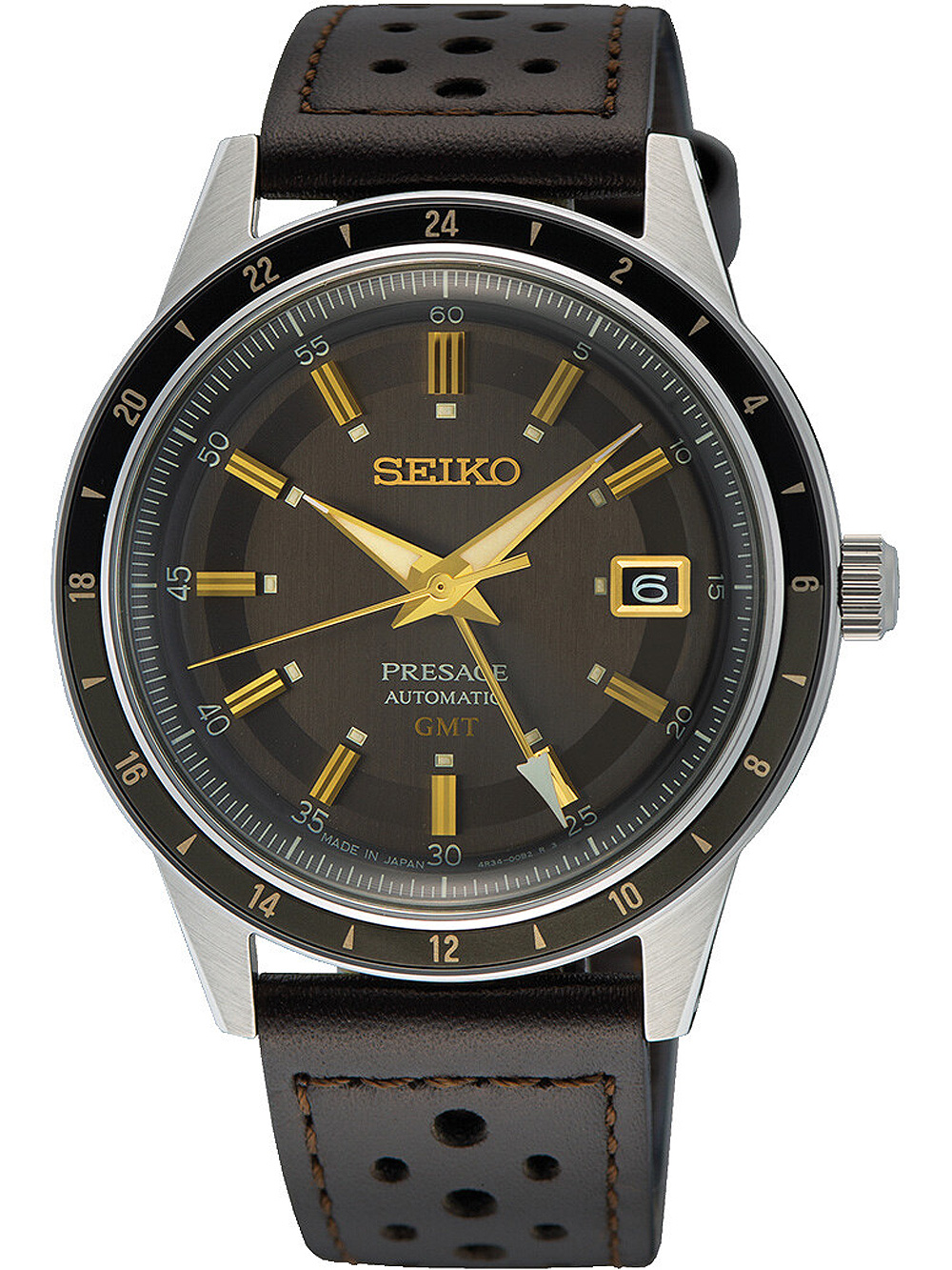 Seiko SSK013J1 Presage GMT Automatik Herrenuhr 41mm 5ATM