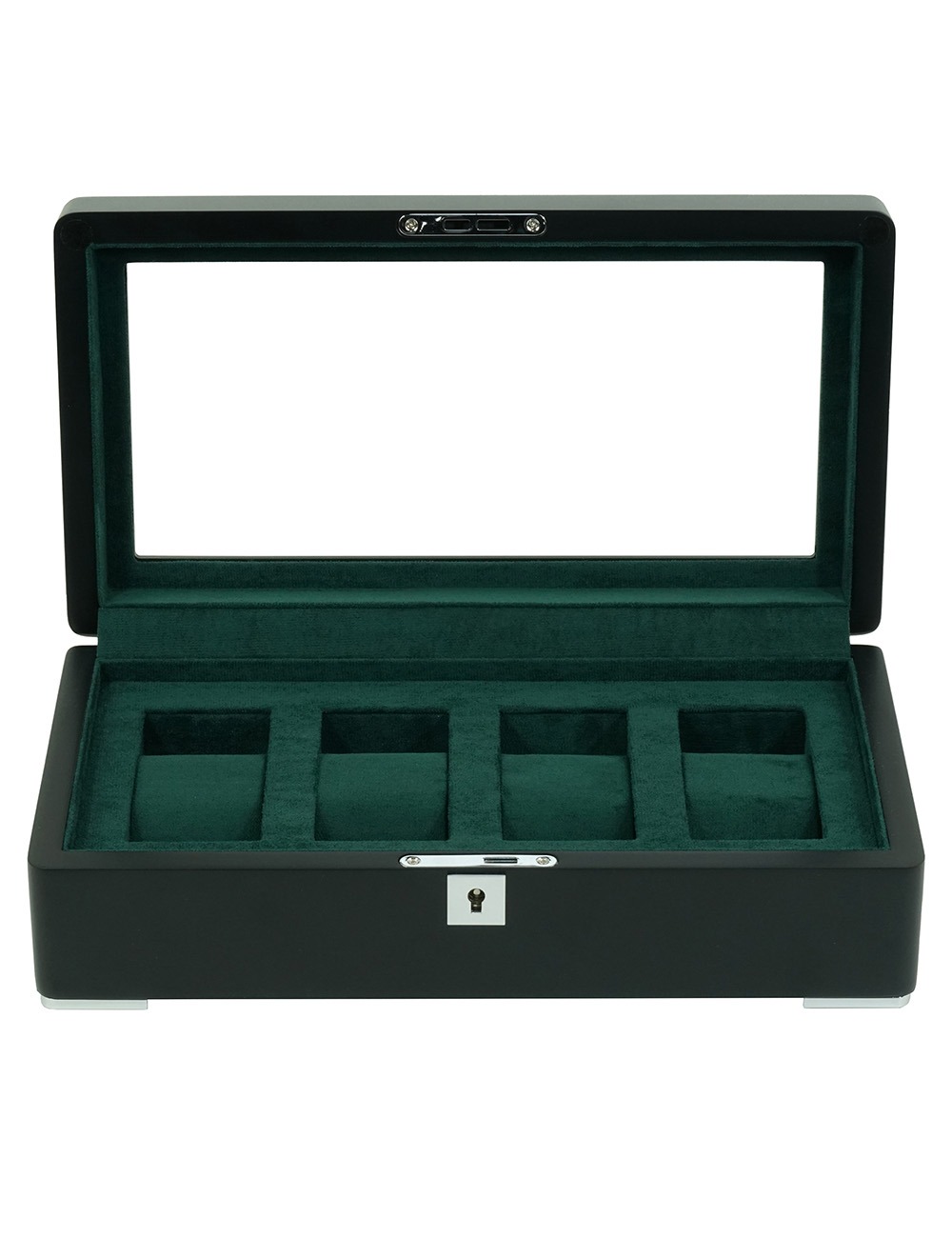 4260156291578 - RS-3420-4-BL-GRE Uhrenbox schwarz [4] mit grünem Samt