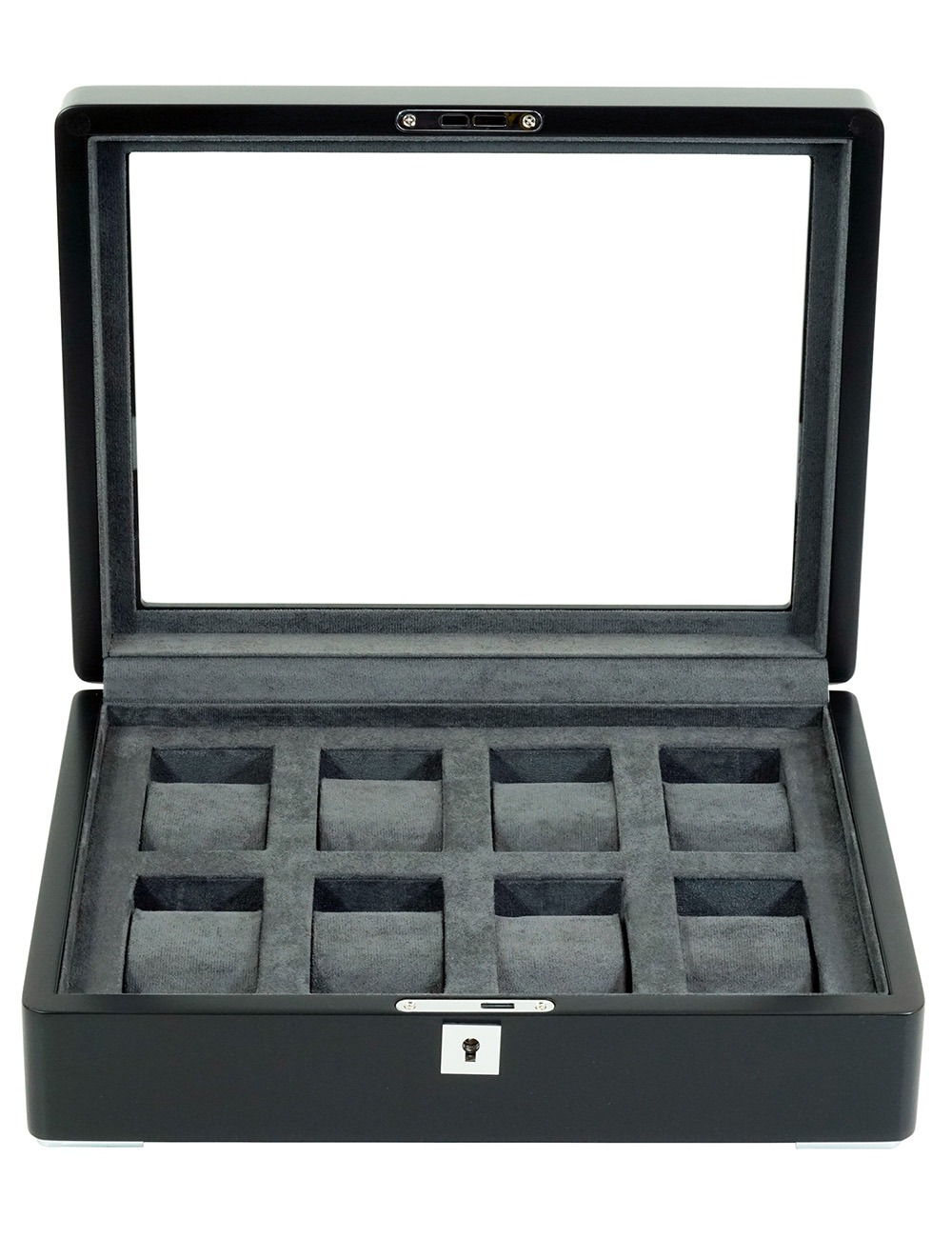 4260156291653 - RS-3420-8-BL-CHA Uhrenbox schwarz [8] mit grauem Samt