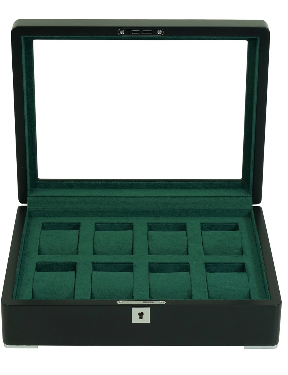 4260156291639 - RS-3420-8-BL-GRE Uhrenbox schwarz [8] mit grünem Samt