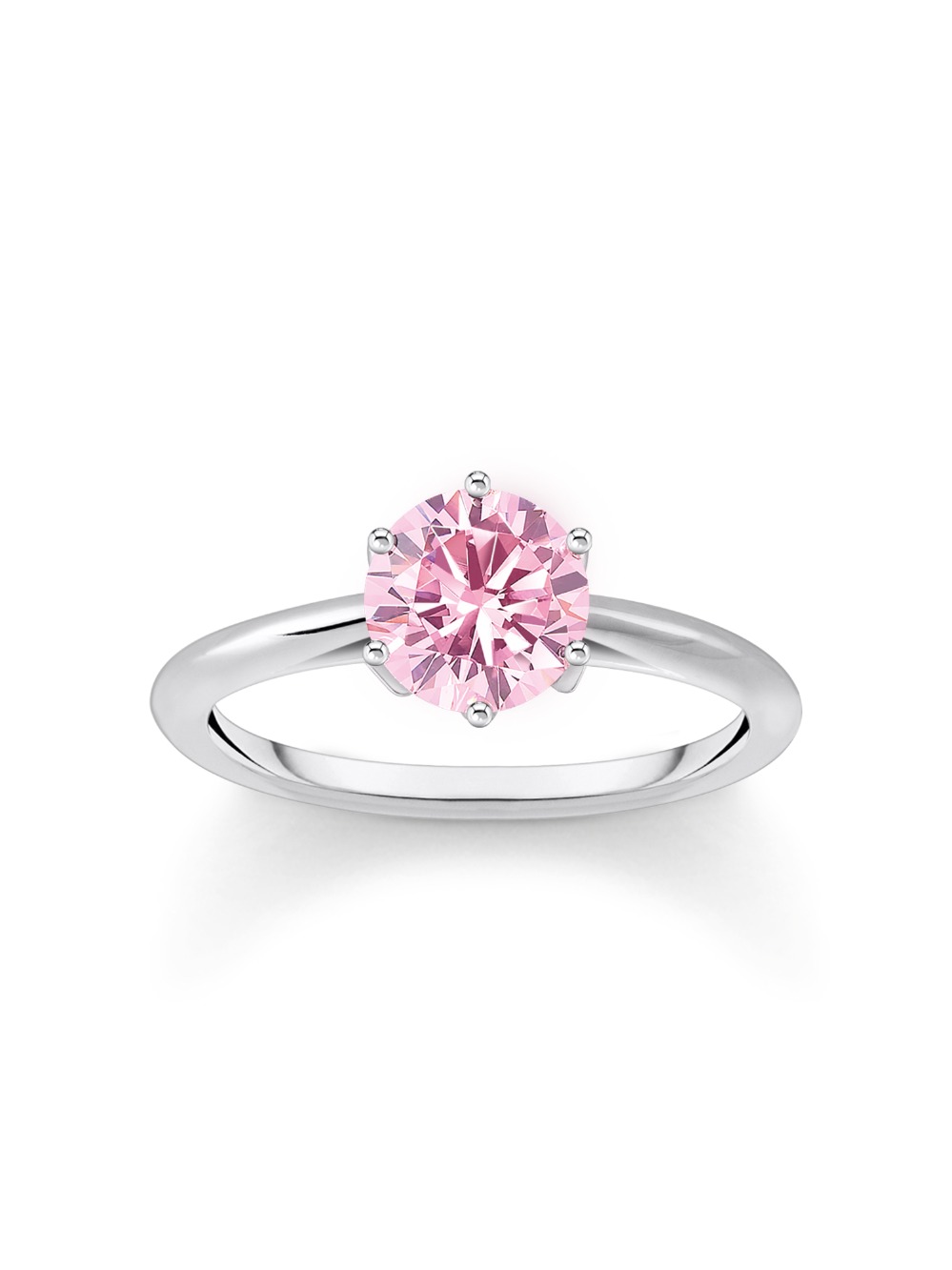 4051245590548 - TR2474-051-9-54 Silberner Ring mit Pinkfarbenem Stein im Brillantschliff Damen 4051245590548 - TR2474-051-9-54 Silberner Ring mit Pinkfarbenem Stein im Brillantschliff Damen