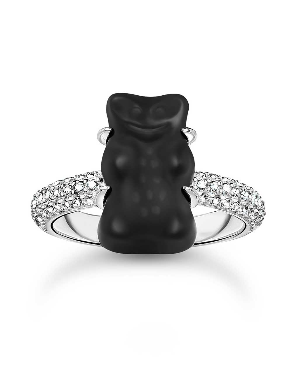 4051245602128 - TR2478-052-11-54 Silberner Ring mit schwarzem Goldbären und Zirkonia Damen 4051245602128 - TR2478-052-11-54 Silberner Ring mit schwarzem Goldbären und Zirkonia Damen
