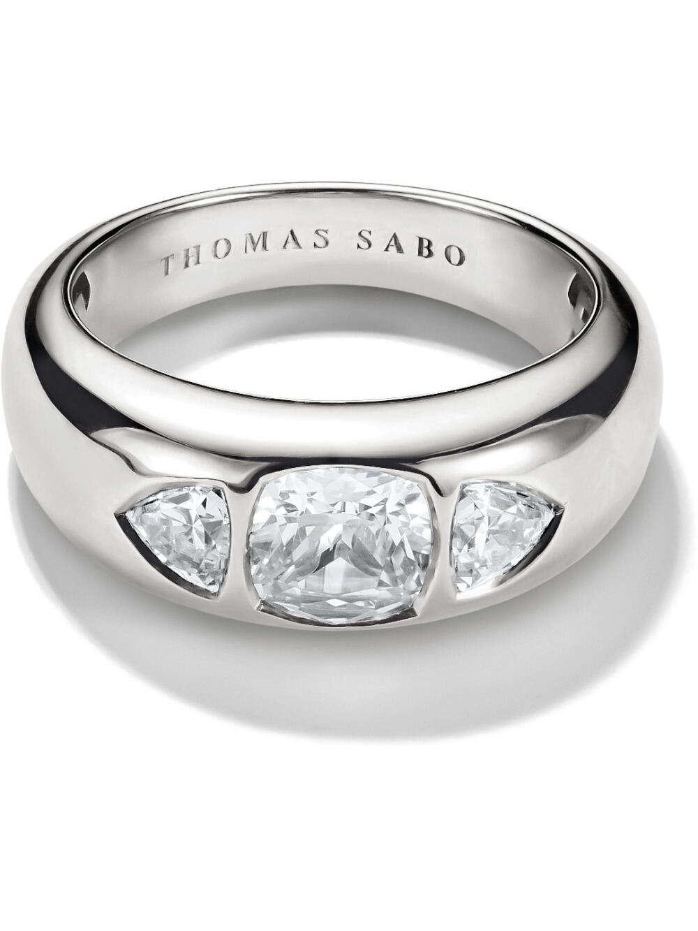 4051245632859 - TR2525-051-14-56 Ring mit facettierten weißen Zirkoniasteinen Silber Damen