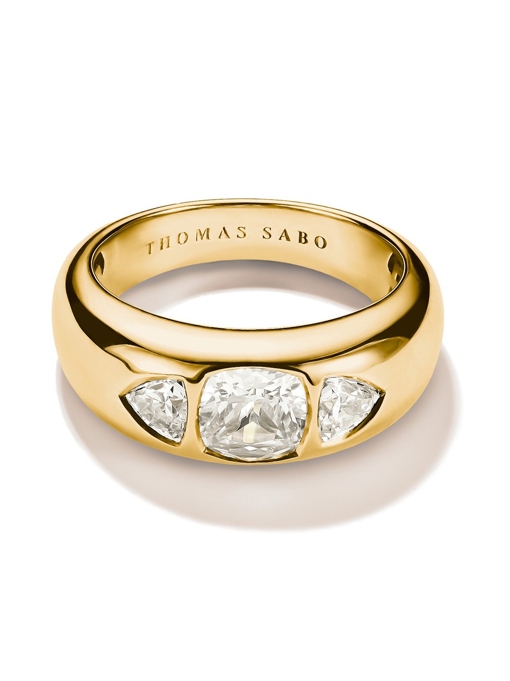 4051245632910 - TR2525-414-14-56 Ring mit facettierten weißen Zirkoniasteinen vergoldet Damen