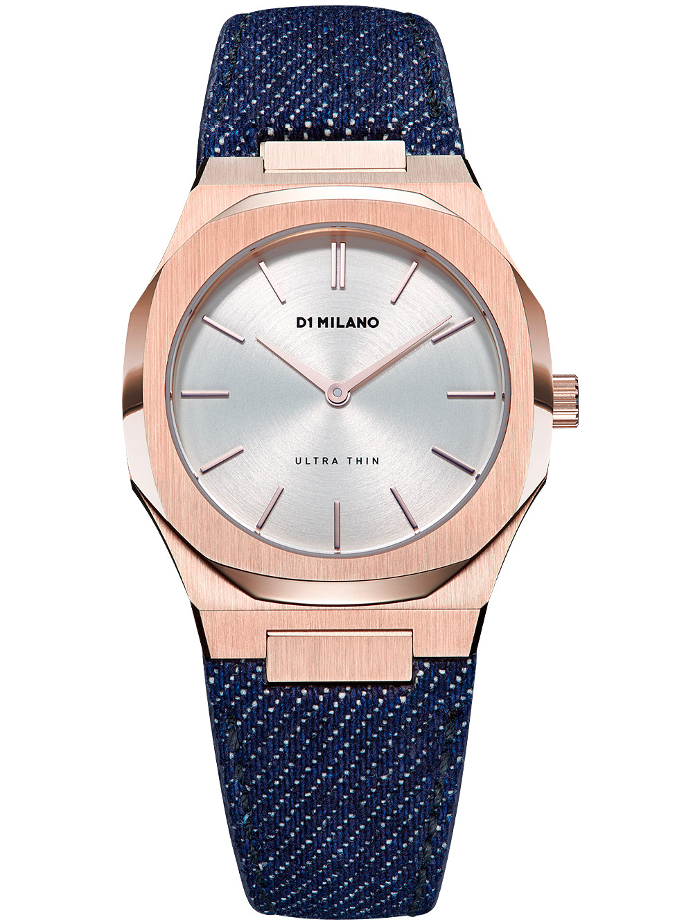 D1 Milano UTDL02 Ultra Thin Dark Denim Damenuhr 34mm 5ATM