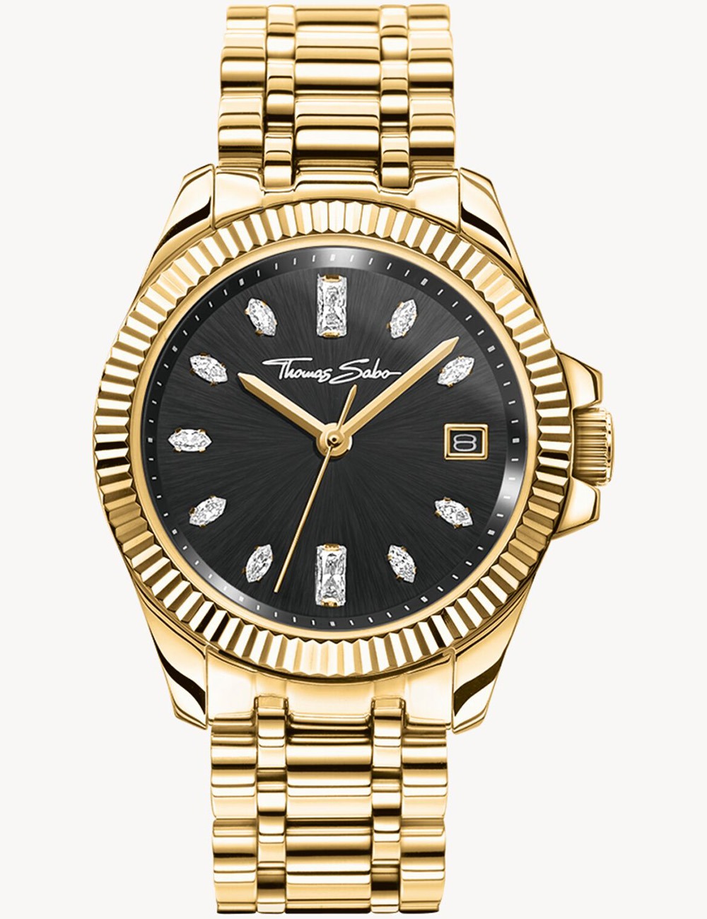 Thomas Sabo WA0431-291-207 Damenuhr schwarz-golden 33mm 5ATM