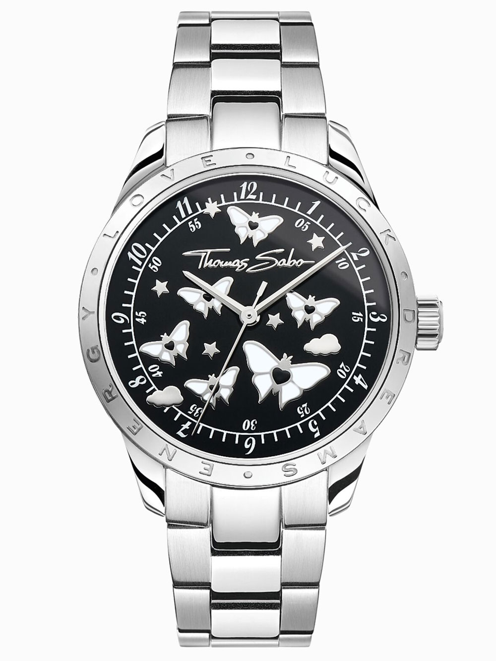 Thomas Sabo WA0432-201-203-34 Damenuhr Schmetterlinge Silberfarben 34mm 10ATM