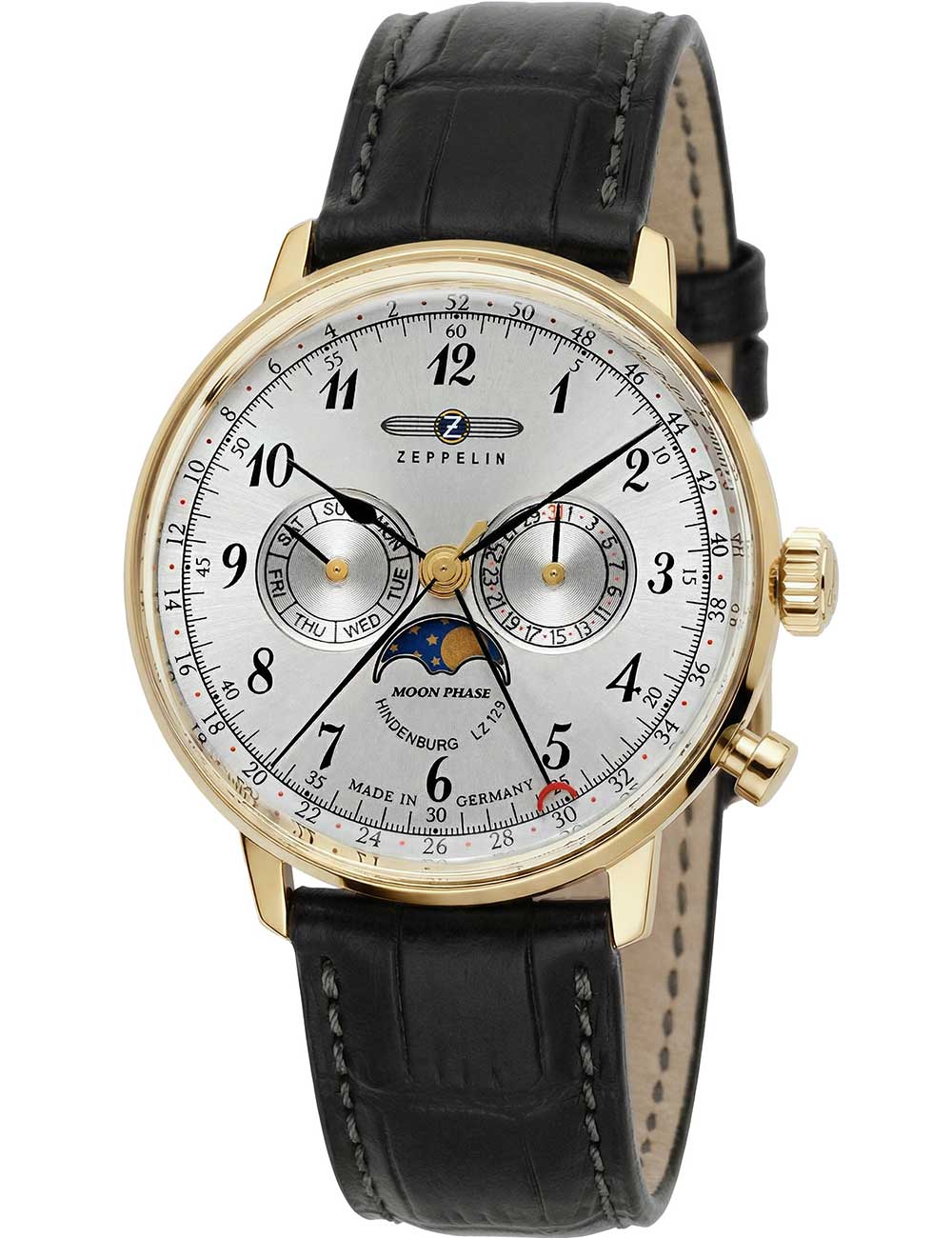 4041338703818 - Zeppelin 7038-1 Hindenburg Mondphase LZ129 Herrenuhr 40mm 3ATM