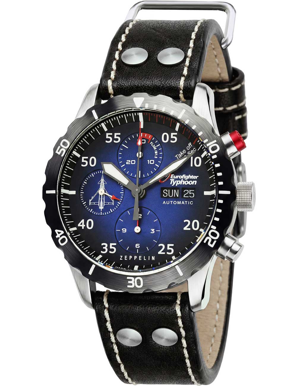 4041338721836 - Zeppelin Eurofighter 72183 Herren Automatikchronograph Streng Limitierte Auflage