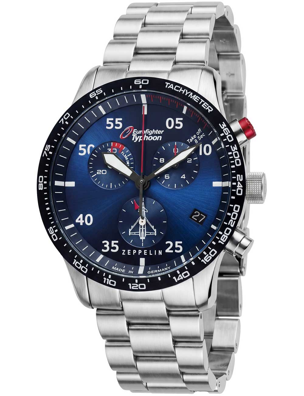 Zeppelin 7298M-3-Set Eurofighter Typhoon Quarz Herrenuhr 43mm 10ATM
