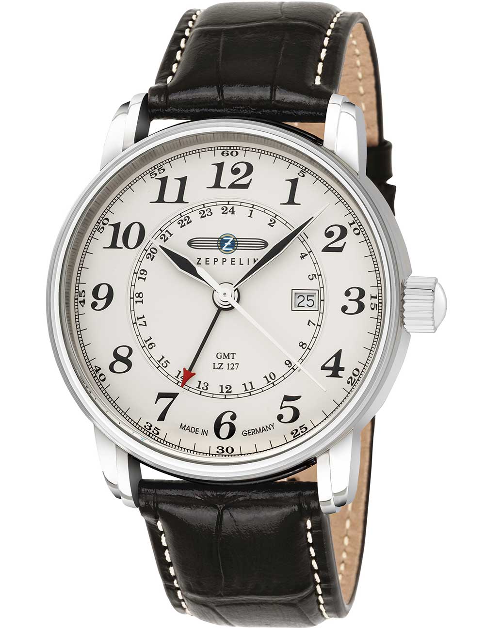 4041338764253 - Quarzuhr ZEPPELIN LZ127 Graf Zeppelin 7642-5 Armbanduhren braun Herren Quarzuhren Armbanduhr Herrenuhr Datum Made in Germany