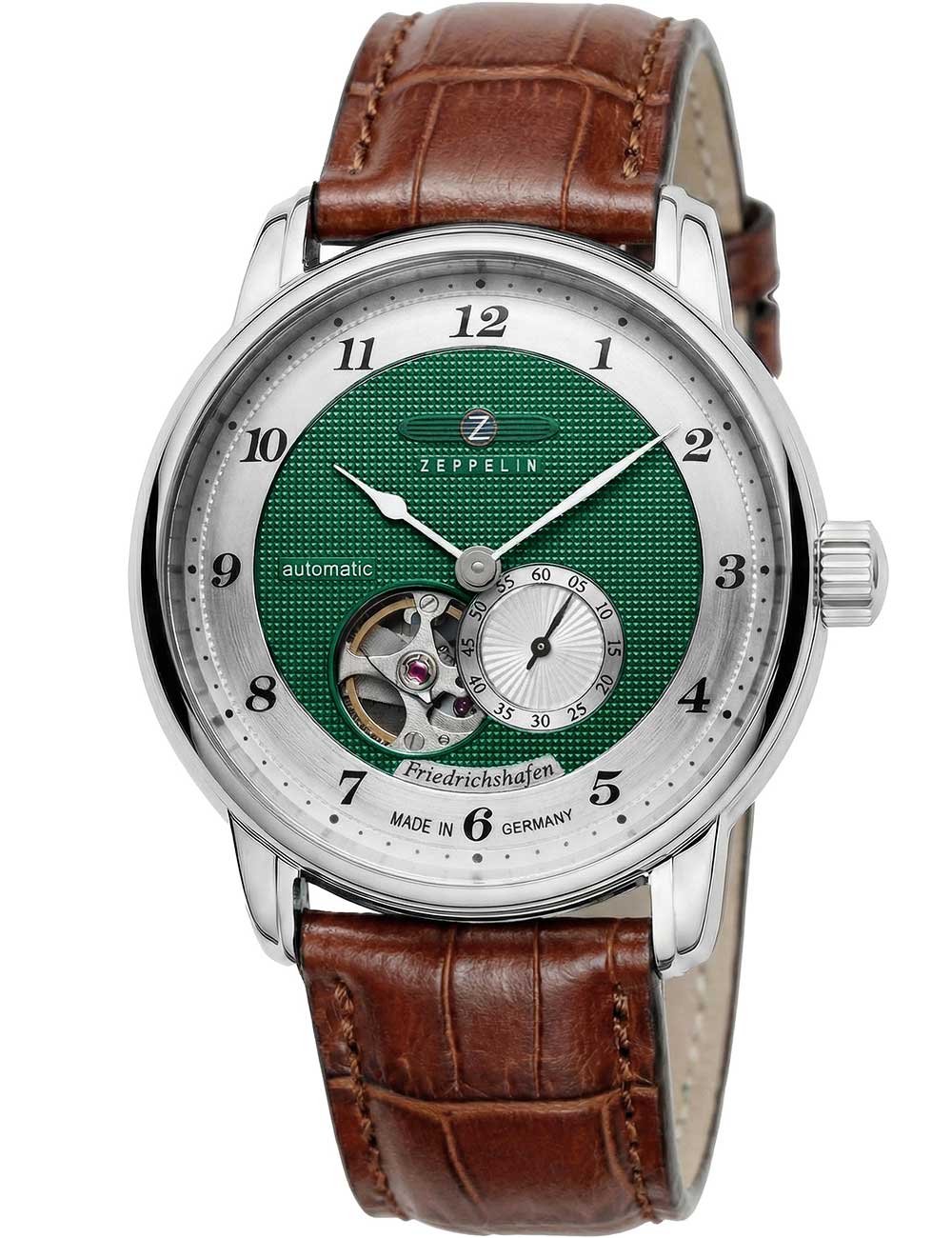 Zeppelin 8566-2 Herrenuhr Friedrichshafen Open Heart Automatik 40mm 5ATM