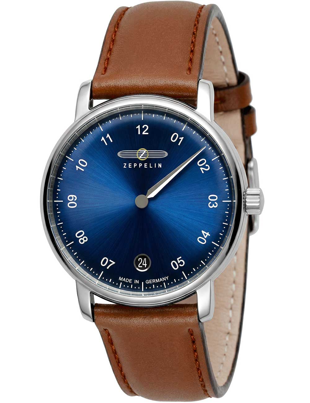 4041338864335 - Quarzuhr ZEPPELIN Monotimer Lady Einzeigeruhr 8643-3 Armbanduhren braun (cognac) Damen Quarzuhren Armbanduhr Damenuhr Datum Made in Germany