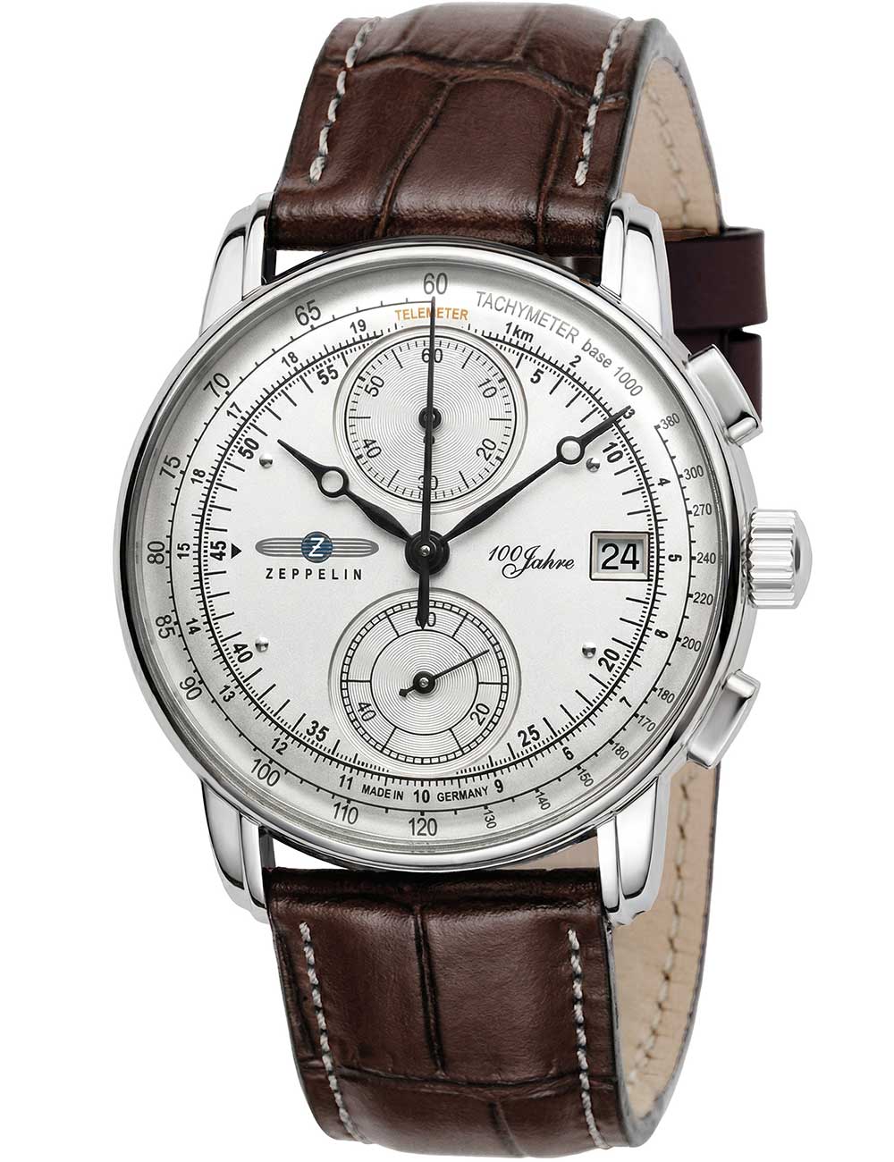 Zeppelin 8670-3 100 Jahre Chronograph Herrenuhr 43mm 5ATM