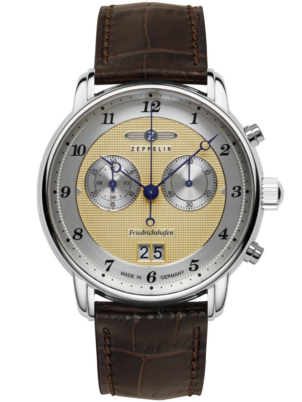 4041338858457 - Chronograph ZEPPELIN Friedrichshafen Armbanduhren dunkelbraun Herren Quarzuhr Armbanduhr Herrenuhr Made in Germany analog Tag