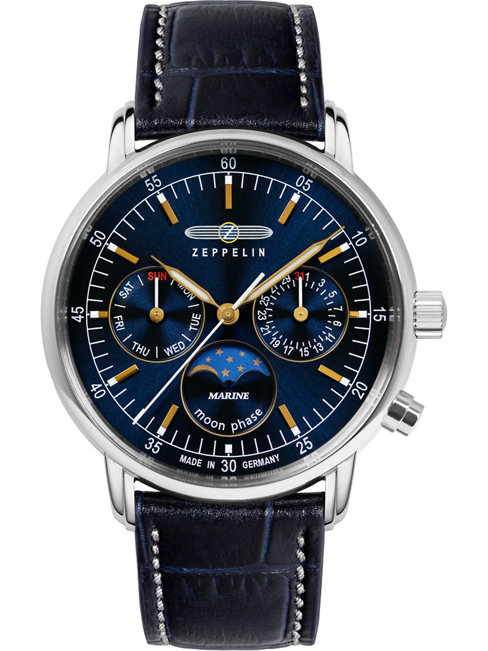 4041338863536 - Chronograph ZEPPELIN LZ 14 Marine 8635-3 Armbanduhren blau (dunkelblau) Damen Quarzuhren 4041338863536 - Chronograph ZEPPELIN LZ 14 Marine 8635-3 Armbanduhren blau (dunkelblau) Damen Quarzuhren