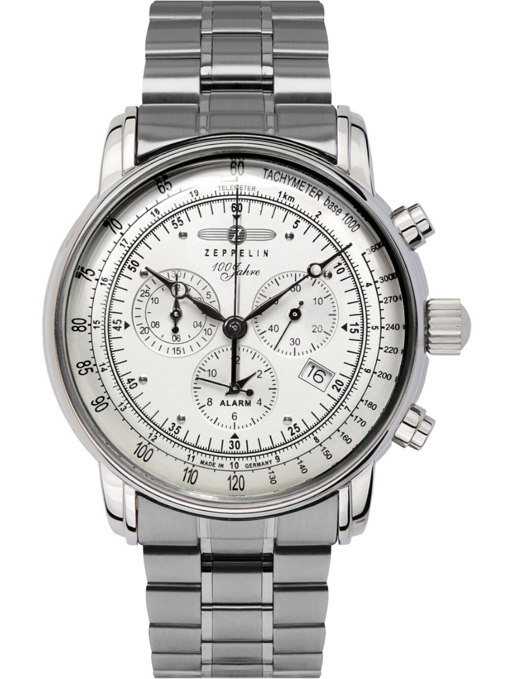 Zeppelin 7680MB-1 Herrenuhr Alarm Chronograph 100 Jahre 43mm 5ATM