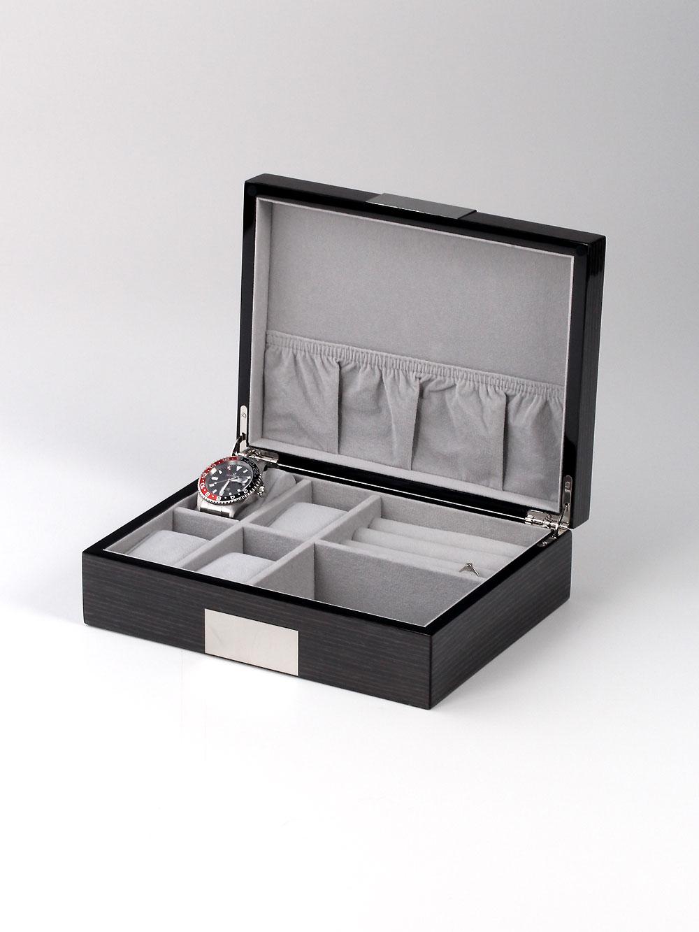Schmuckkasten Uhrenbox Holz Schwarz Uhrenschatulle Sonnenbrille Brillenbox